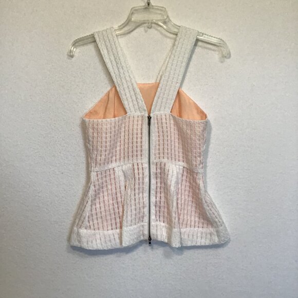 Maeve Basket Weave Peplum Pleated Sleeveless Halter Top  Size 4 - Picture 8 of 12